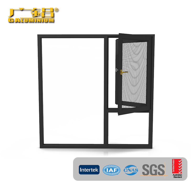 Aluminum Casement Windows ທີ່ມີຫນ້າຈໍທີ່ເຊື່ອງໄວ້